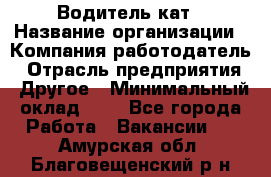 Водитель кат › Название организации ­ Компания-работодатель › Отрасль предприятия ­ Другое › Минимальный оклад ­ 1 - Все города Работа » Вакансии   . Амурская обл.,Благовещенский р-н